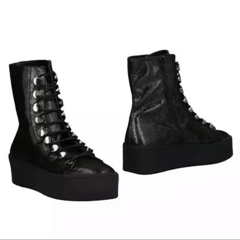 Formentini Shiny Platform Boots Made In Italy